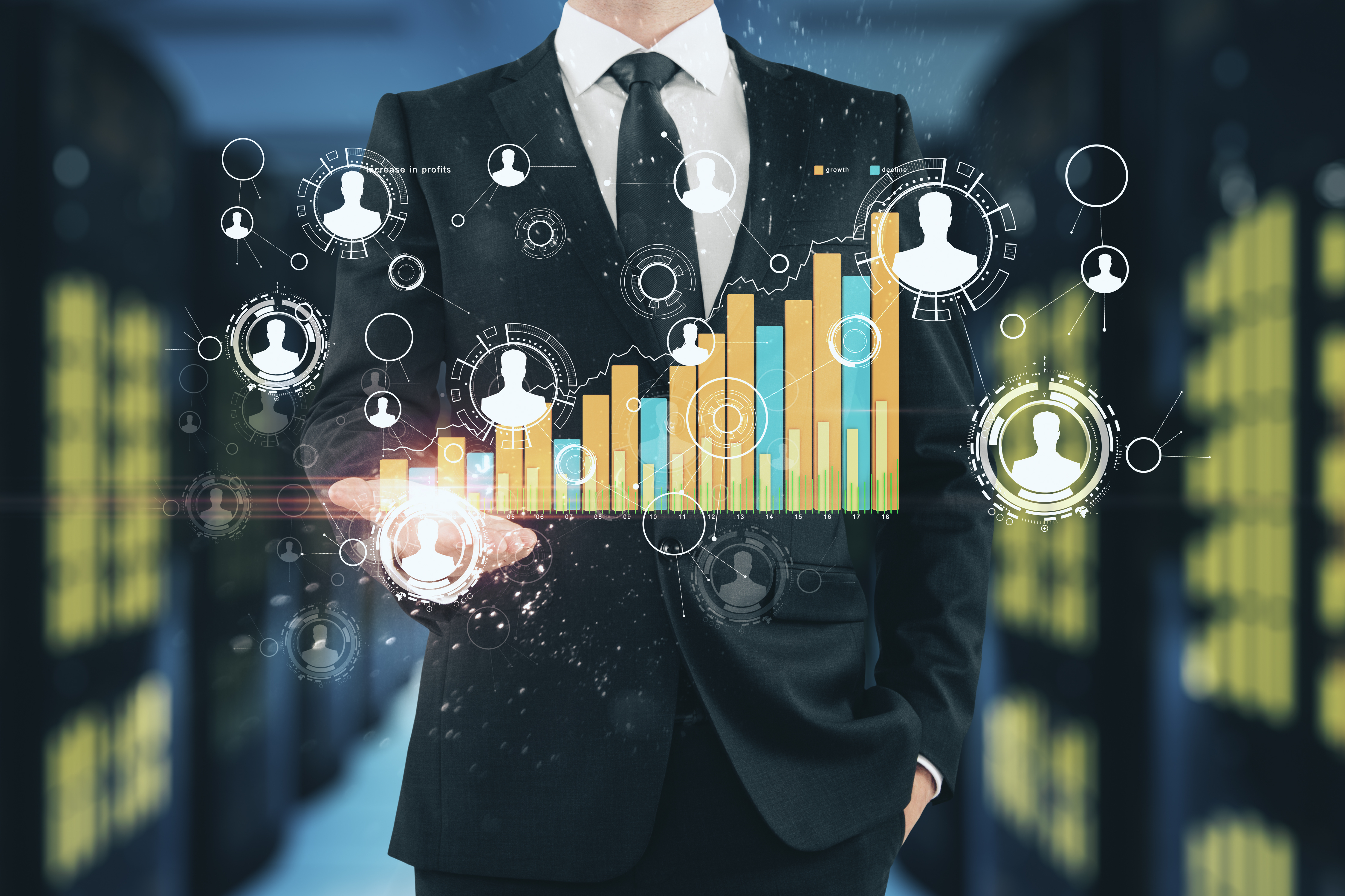 Business professional managing digital files and documents within an online client record system on a computer.