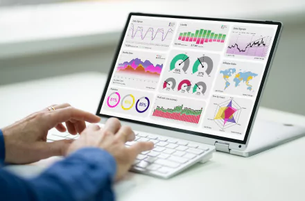 Person on a computer using job track software